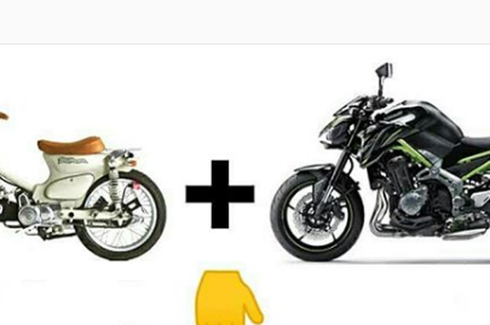 Auto Sangar Begini Jadinya Kalau Motor Bebek Jadul Pakai Mesin Dan Kaki Kaki Moge Kawasaki Z900 Semua Halaman Gridmotor Id