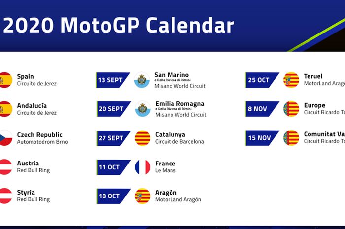 Cihui, Resmi Meluncur Jadwal Baru MotoGP 2020, Nih Video ...