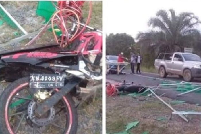 Kondisi kendaraan motor yang kecelakaan