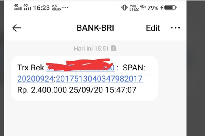 Heboh Tiba Tiba Masuk Sms Dari Bank Bri Saldo Rekening Bertambah Rp 2 4 Juta Dari Pemerintah Ternyata Ada Syarat Pencairannya Loh Motorplus