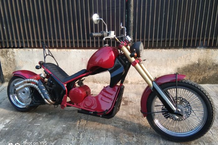 Gokil Bro, Modifikasi Chopper Matic Ini Pakai Basis Honda Vario 110