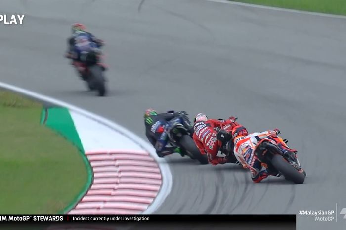 Kelakuan Franco Morbidelli di FP3 MotoGP Malaysia 2022 bikin Marc Marquez dan Francesco Bagnaia frustasi.