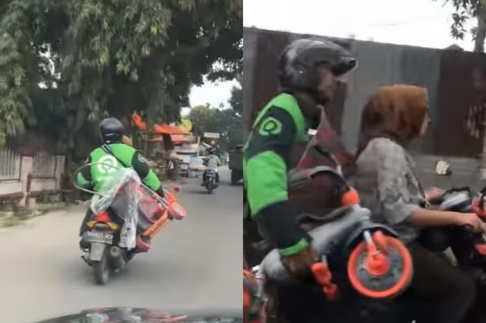 Naik Motor Matic Driver Ojol Dibonceng Emak Emak Warganet Yang Bayar