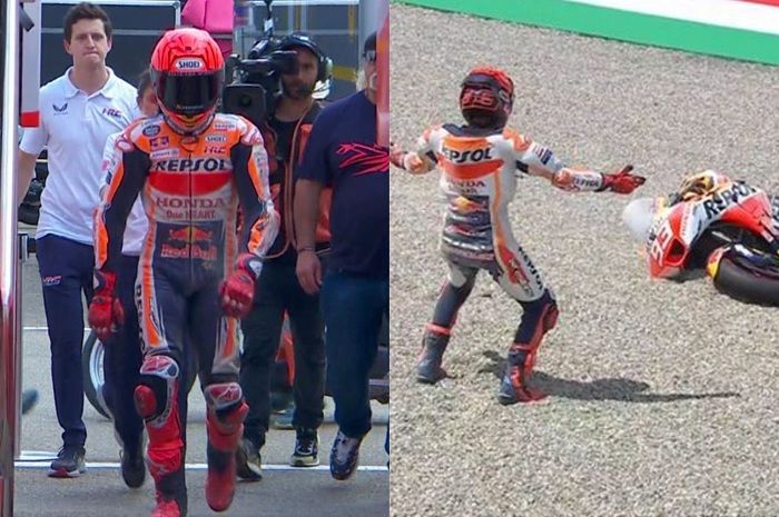 Marc Marquez Crash di MotoGP Italia 2023, Targetnya Bukan Incar Podium ...