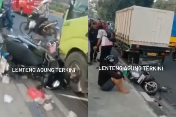 7 Motor Lawan Arah Ditabrak Truk Di Lenteng Agung, Pengakuan Sopir ...