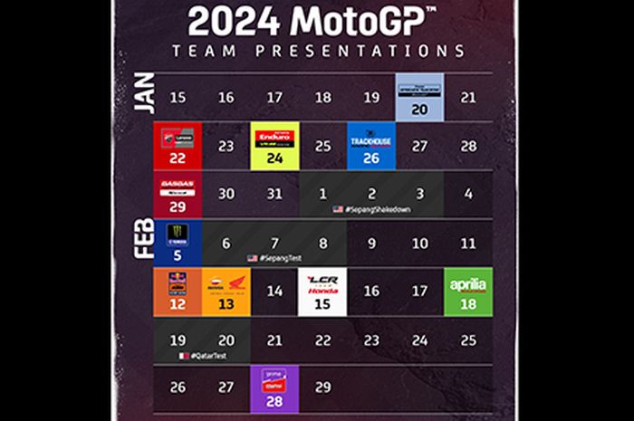 Jadwal Lengkap Launching MotoGP 2024, Buka Dan Tutup Milik Skuat Ducati ...